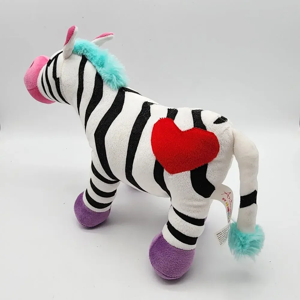 Animal Alley Colorful Zebra Plush 12